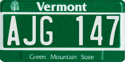 VT license plate AJG147