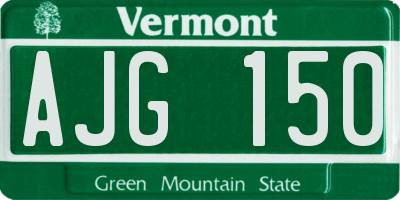 VT license plate AJG150
