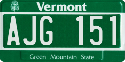 VT license plate AJG151
