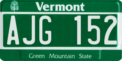 VT license plate AJG152