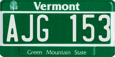 VT license plate AJG153