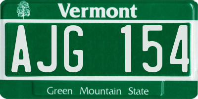 VT license plate AJG154