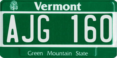 VT license plate AJG160