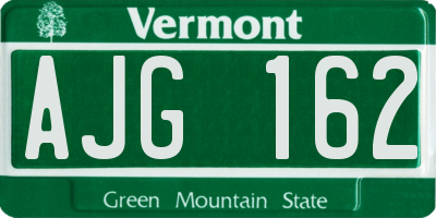 VT license plate AJG162