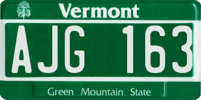 VT license plate AJG163