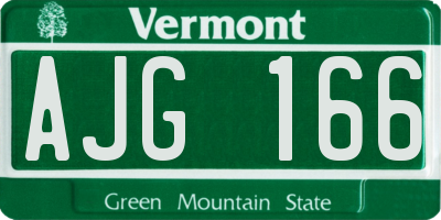 VT license plate AJG166