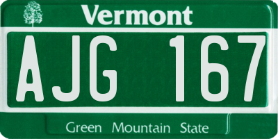 VT license plate AJG167