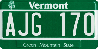 VT license plate AJG170