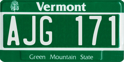 VT license plate AJG171