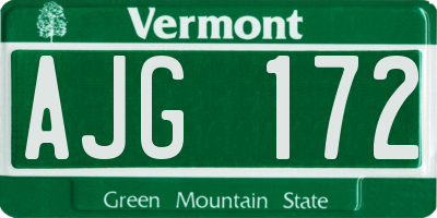 VT license plate AJG172
