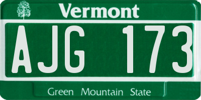 VT license plate AJG173