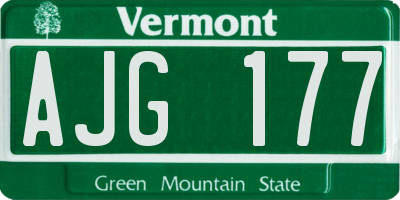 VT license plate AJG177