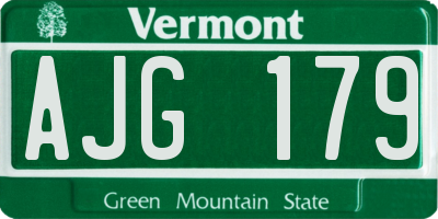 VT license plate AJG179
