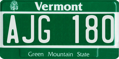 VT license plate AJG180