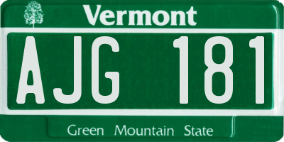 VT license plate AJG181