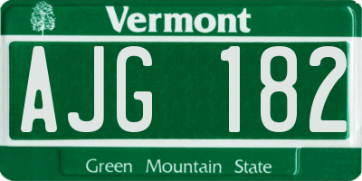 VT license plate AJG182