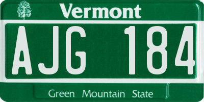 VT license plate AJG184