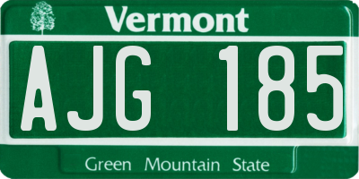 VT license plate AJG185