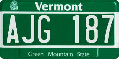 VT license plate AJG187