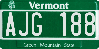 VT license plate AJG188