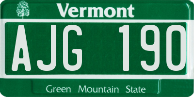 VT license plate AJG190