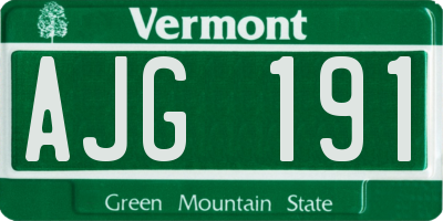 VT license plate AJG191