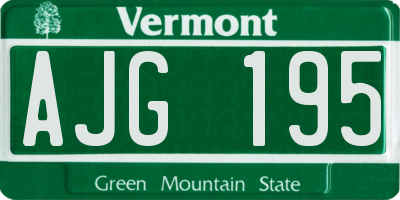 VT license plate AJG195