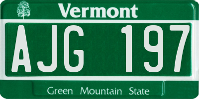 VT license plate AJG197