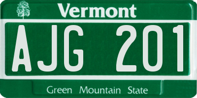 VT license plate AJG201