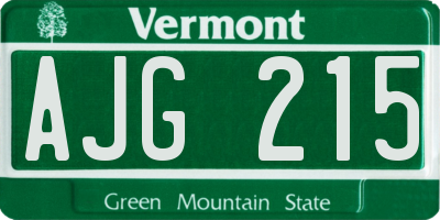 VT license plate AJG215