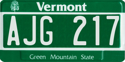 VT license plate AJG217