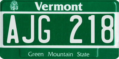 VT license plate AJG218