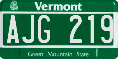 VT license plate AJG219