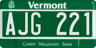 VT license plate AJG221