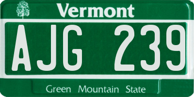 VT license plate AJG239