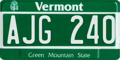 VT license plate AJG240