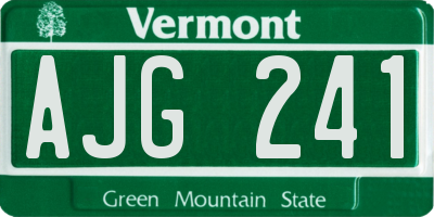 VT license plate AJG241