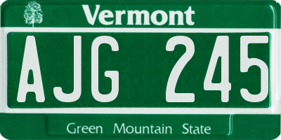 VT license plate AJG245