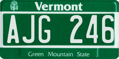 VT license plate AJG246