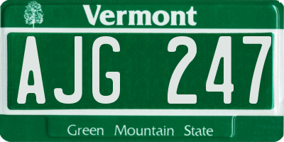 VT license plate AJG247