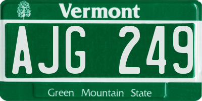 VT license plate AJG249