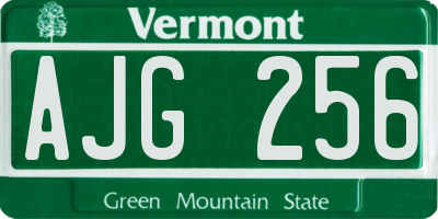 VT license plate AJG256