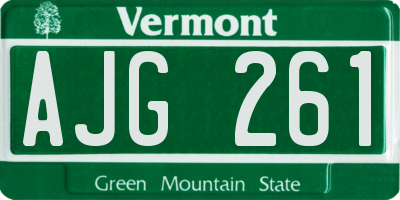 VT license plate AJG261