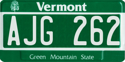 VT license plate AJG262