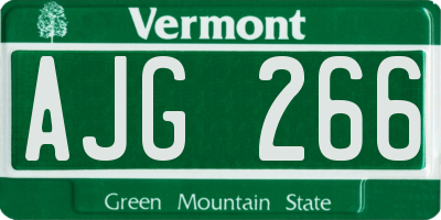 VT license plate AJG266