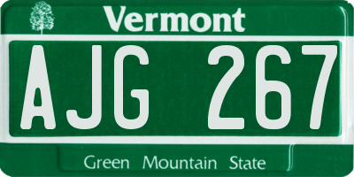 VT license plate AJG267