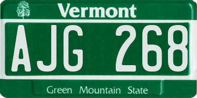 VT license plate AJG268