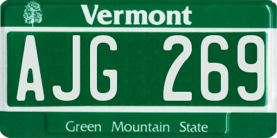 VT license plate AJG269
