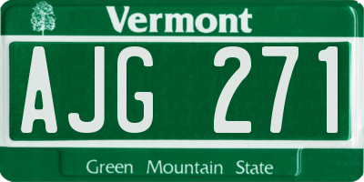 VT license plate AJG271