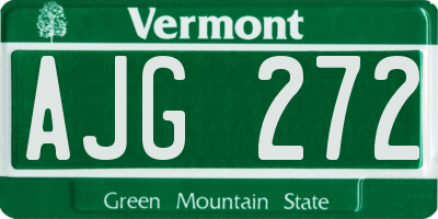 VT license plate AJG272